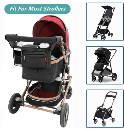 Organizador universal para cochecito de bebé con portavasos