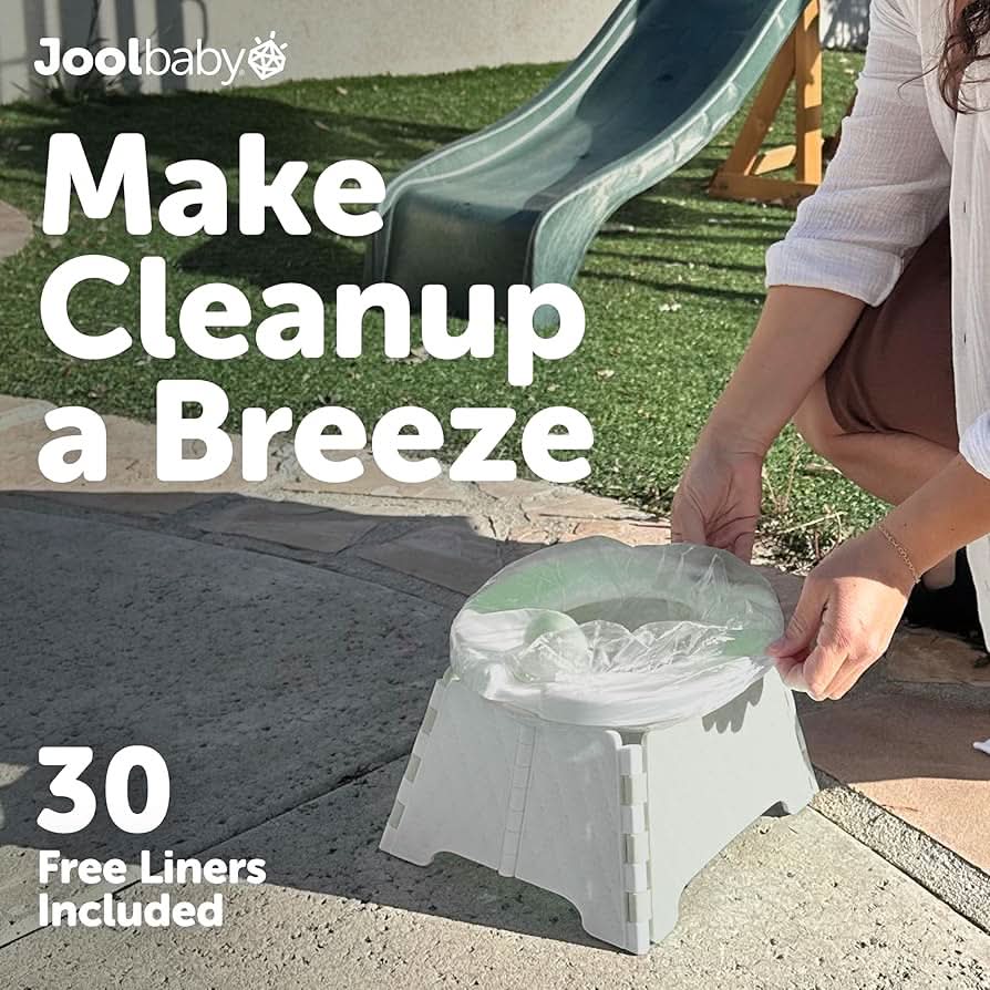 Jool - Silla portátil de entrenamiento para ir al baño con bolsa de viaje y 30 forros