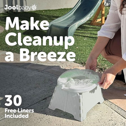 Jool - Silla portátil de entrenamiento para ir al baño con bolsa de viaje y 30 forros