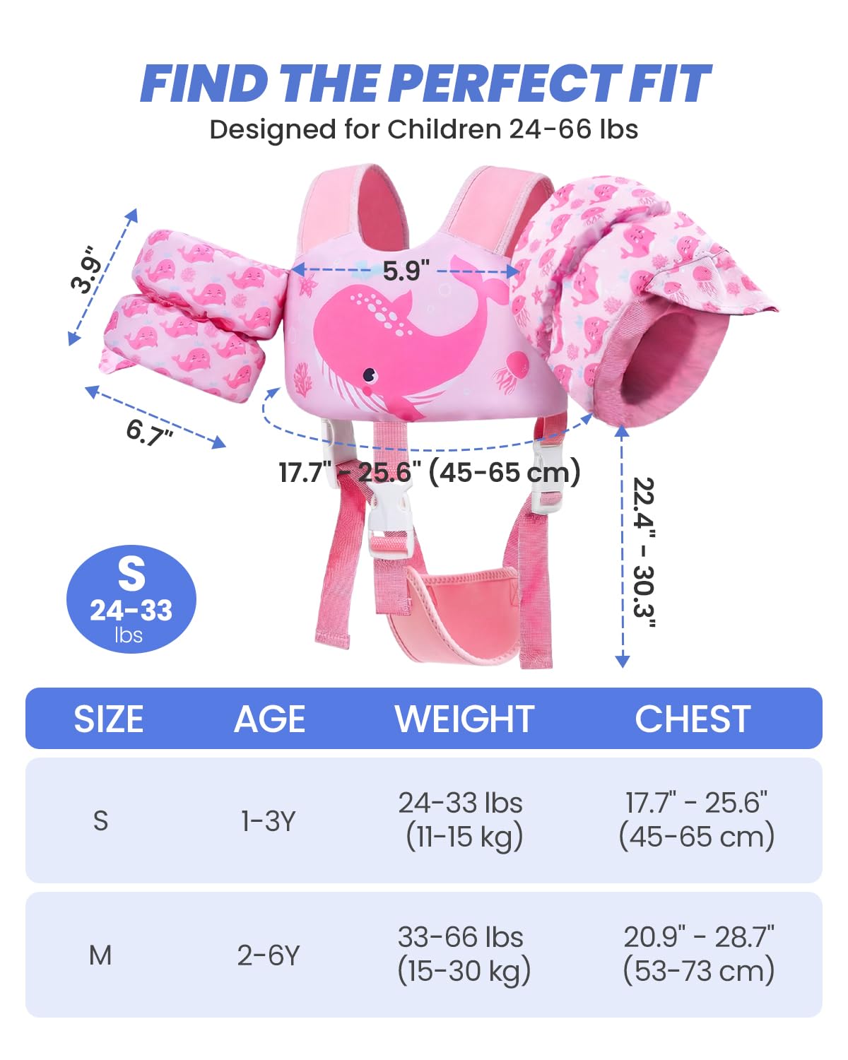 Chaleco de natación y flotador 2 en 1 Gogokids, 11-15kg