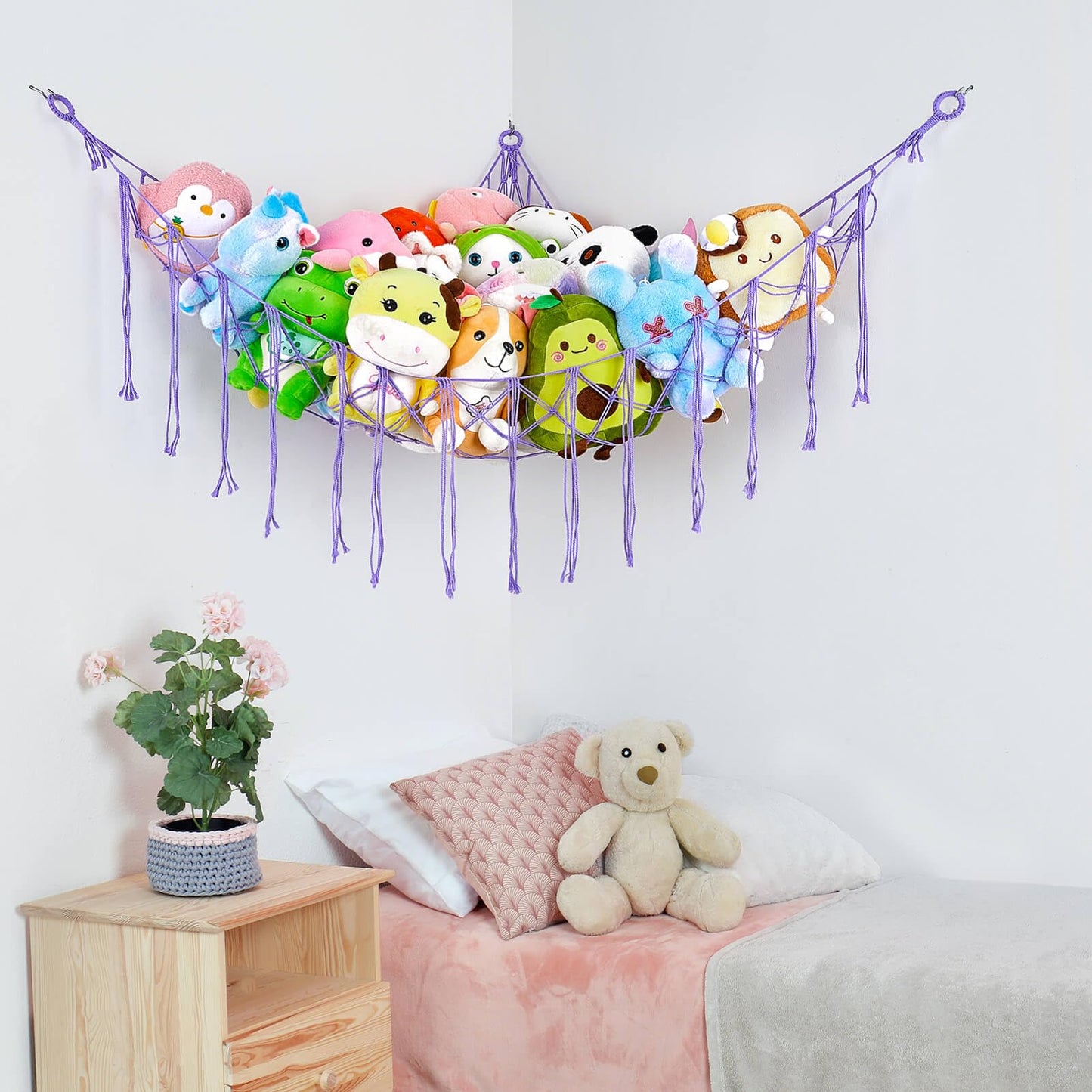 Esquina de hamaca de animales de peluche