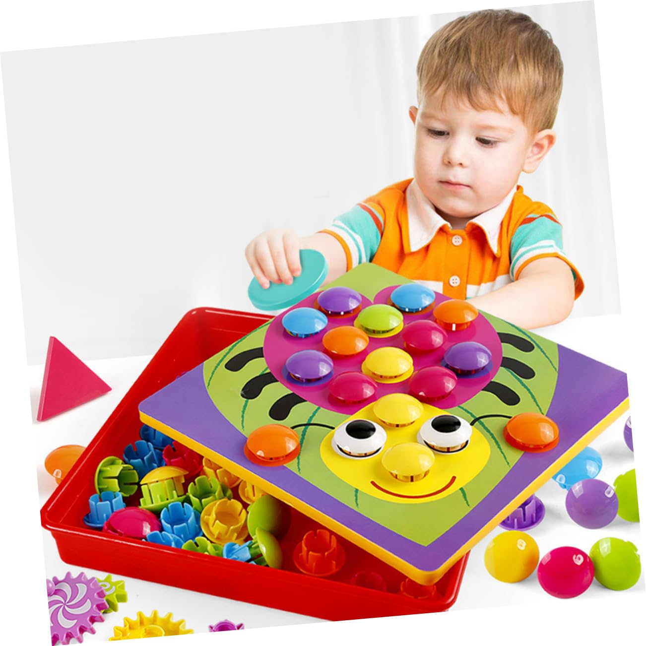 Juego de rompecabezas de clavos con forma de hongo para hacer uno mismo