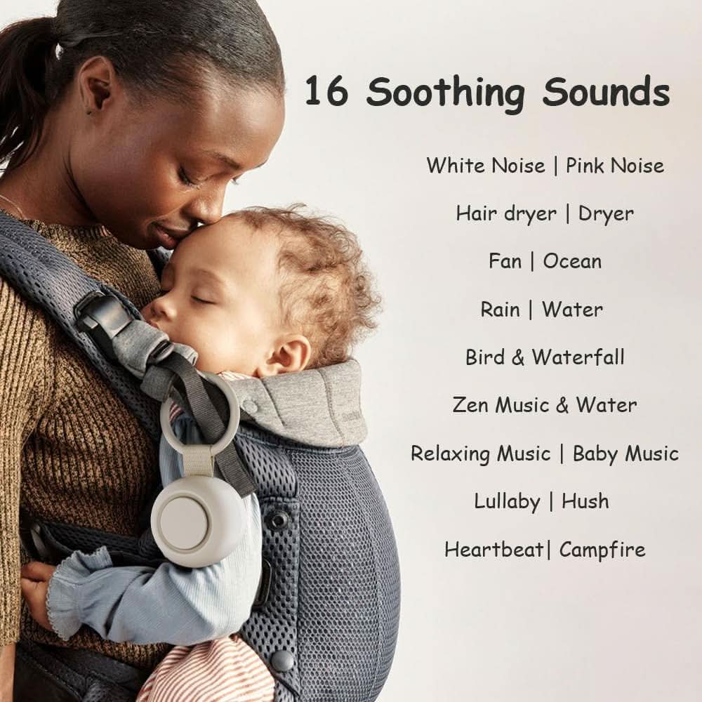 Máquina de sonido portátil para bebés y niños | Ruido blanco | Chupete de sueño | 16 sonidos relajantes