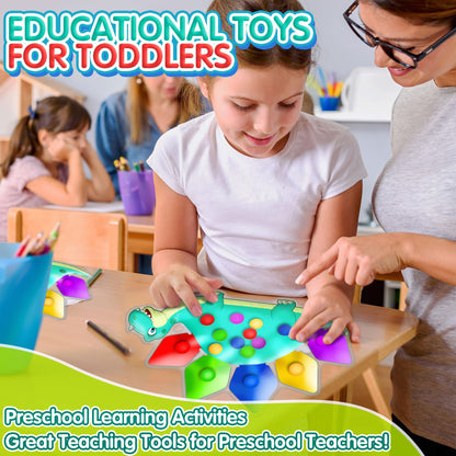 Juguetes sensoriales Montessori de clasificación de colores de dinosaurio, 2 unidades