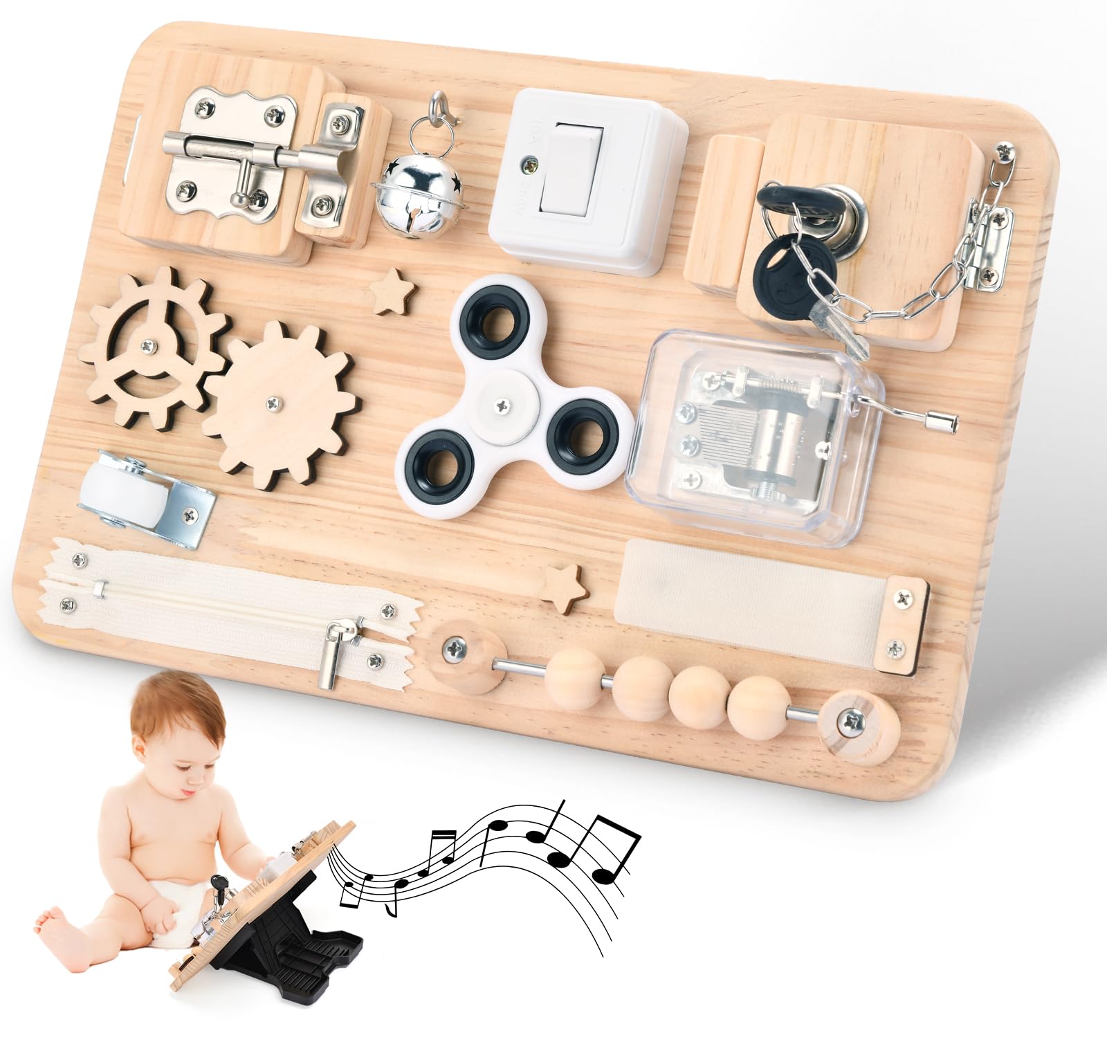 Tablero de madera para actividades motoras finas