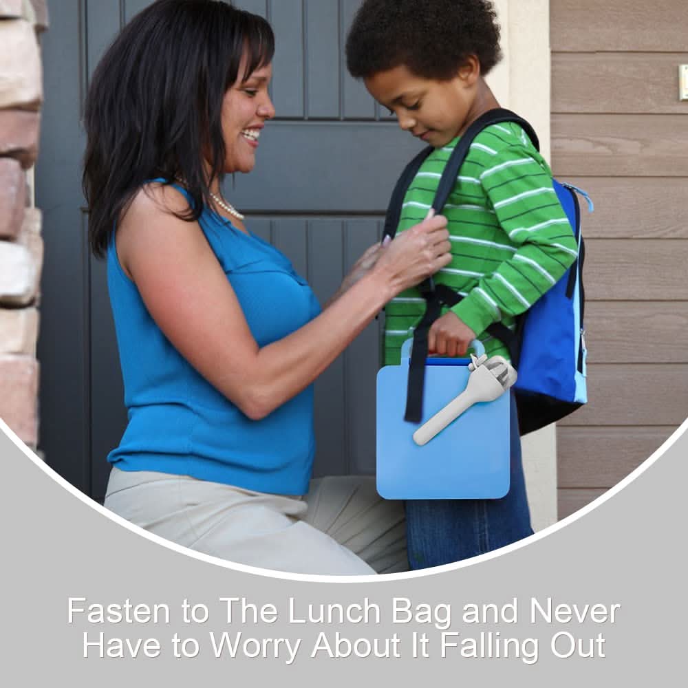 Juego de utensilios tenedor y cuchara de acero inoxidable, cubiertos con estuche de silicona