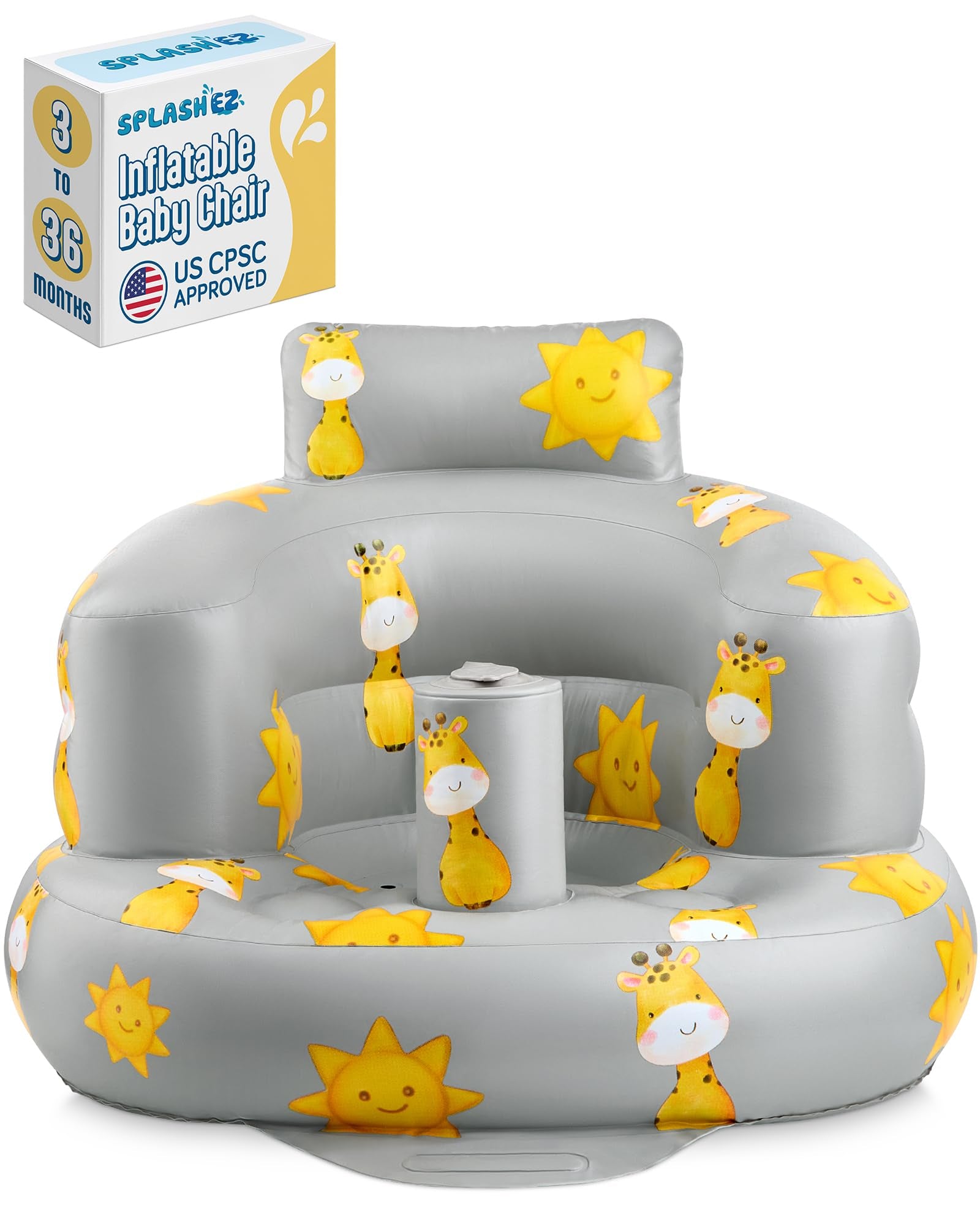 SplashEZ Asiento inflable para bebé, silla de asiento para bebé de 3 meses a 3 años
