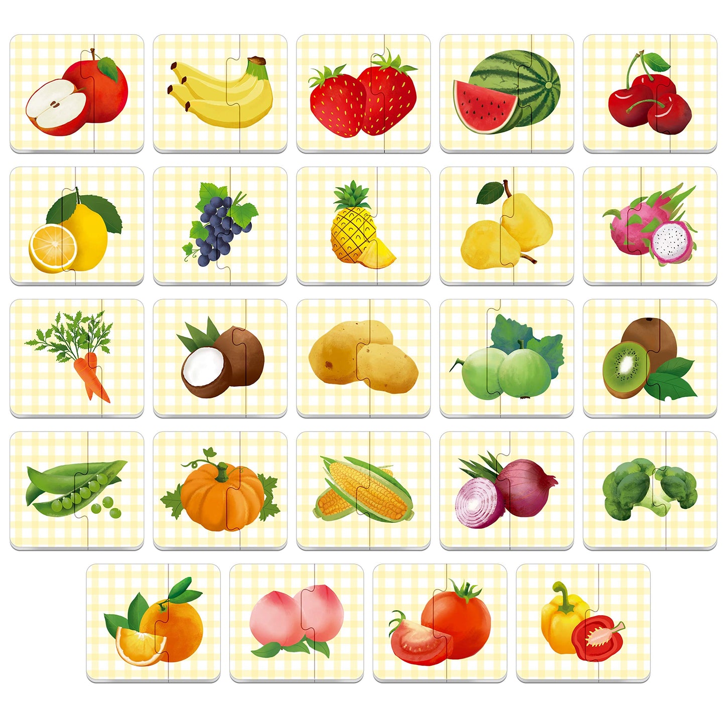 48 rompecabezas a juego de alimentos con mecanismo de corrección de errores preimprimación en 2 piezas