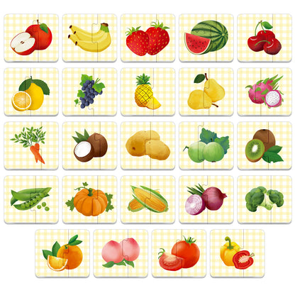 48 rompecabezas a juego de alimentos con mecanismo de corrección de errores preimprimación en 2 piezas
