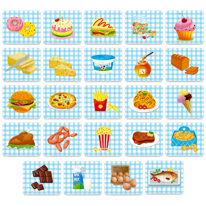 48 rompecabezas a juego de alimentos con mecanismo de corrección de errores preimprimación en 2 piezas