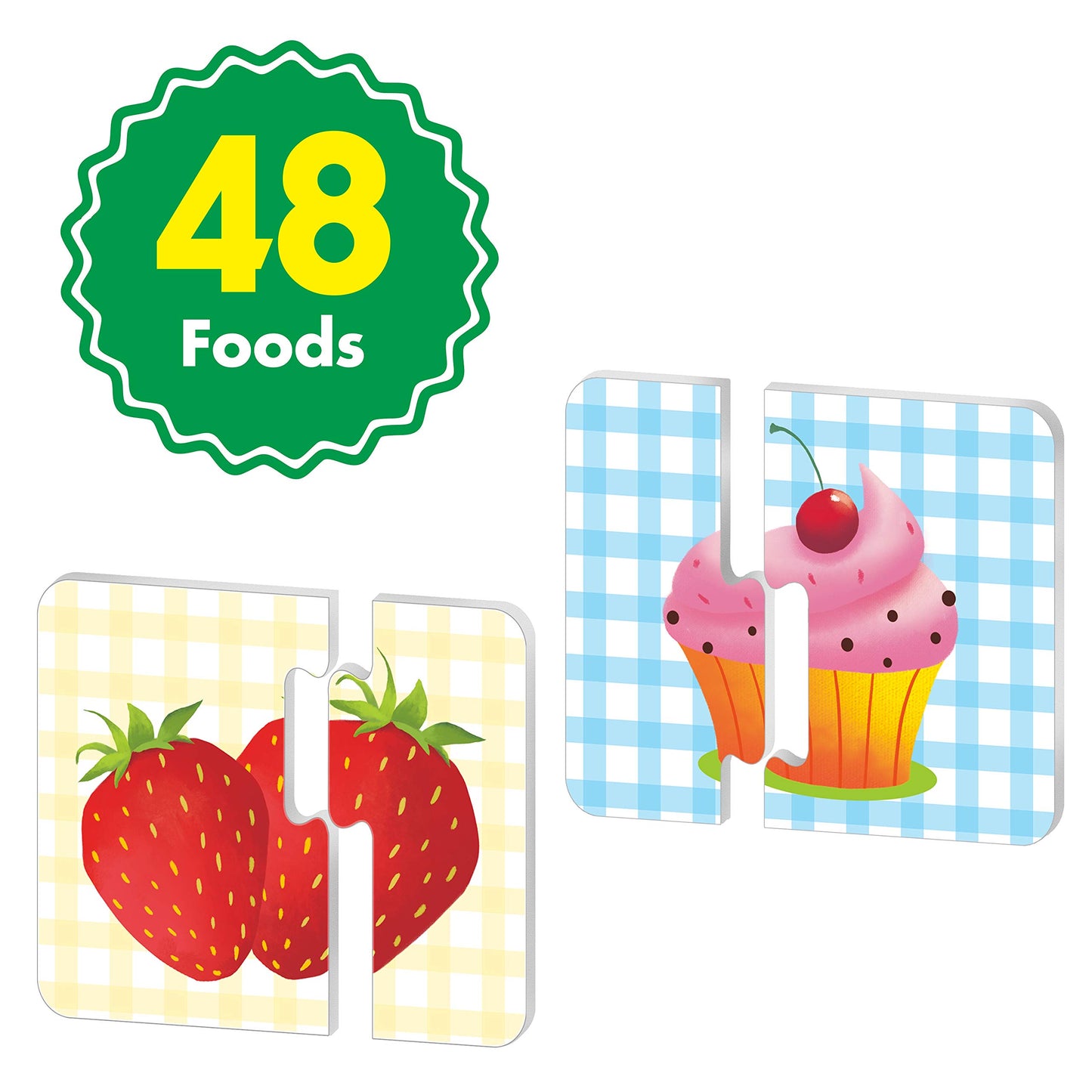 48 rompecabezas a juego de alimentos con mecanismo de corrección de errores preimprimación en 2 piezas
