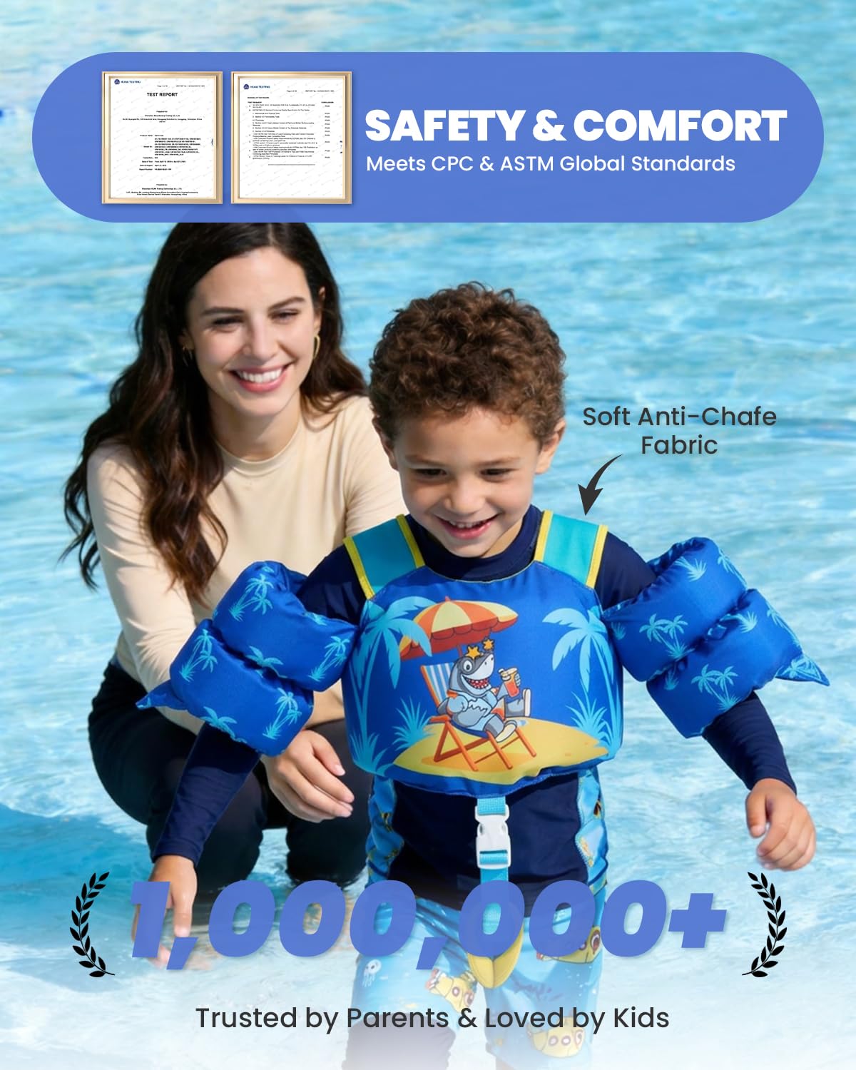 Chaleco de natación y flotador 2 en 1 Gogokids, 11-15kg
