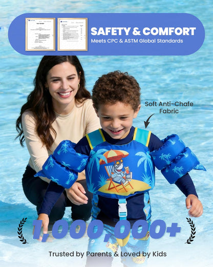 Chaleco de natación y flotador 2 en 1 Gogokids, 11-15kg