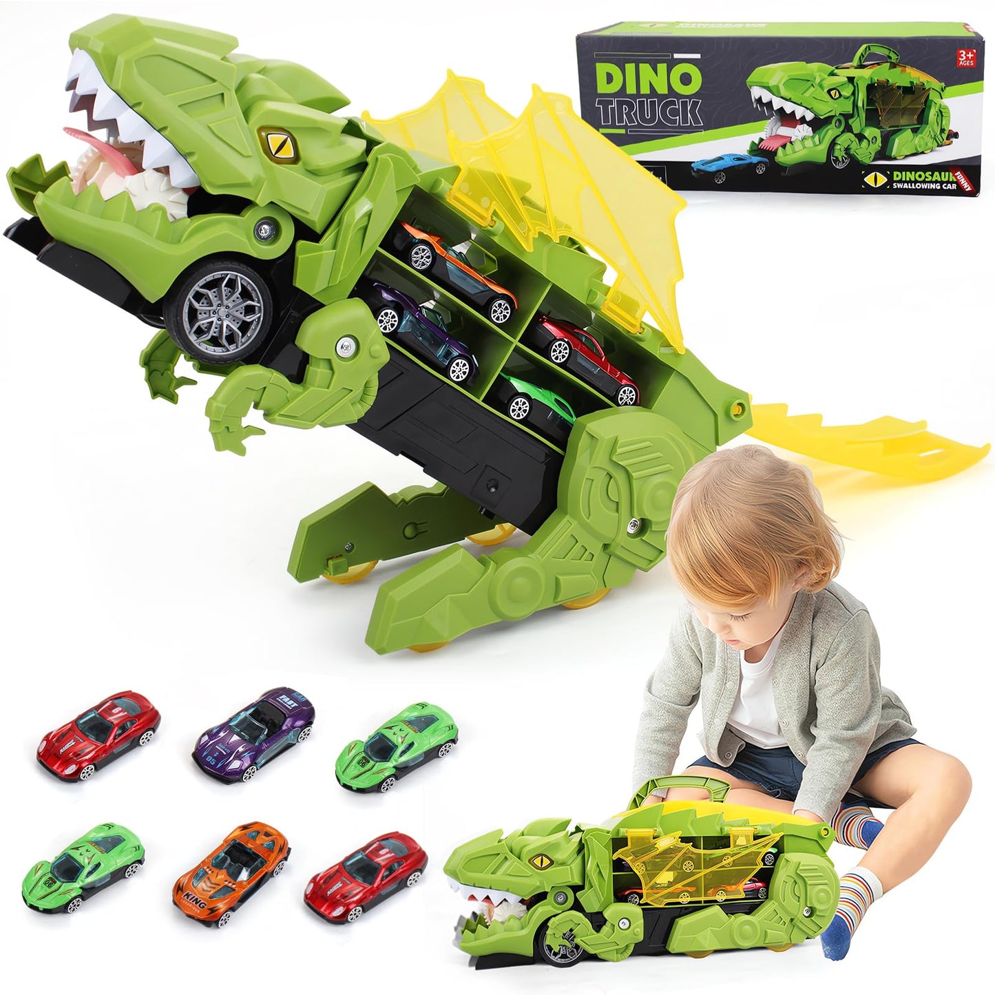Transportador de camiones de transporte de dinosaurios