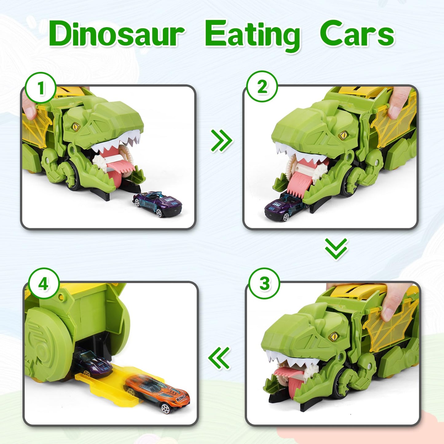 Transportador de camiones de transporte de dinosaurios