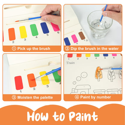 Kit de libro de tractores para colorear con pintura al agua, 40 hojas