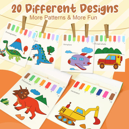 Kit de libro de tractores para colorear con pintura al agua, 40 hojas