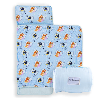 Tapete para siesta de Bluey para niños con almohada y manta integradas
