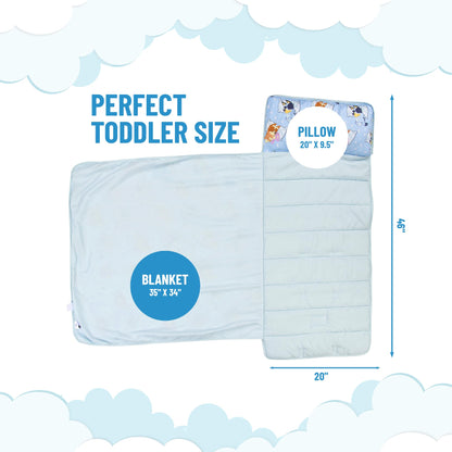 Tapete para siesta de Bluey para niños con almohada y manta integradas