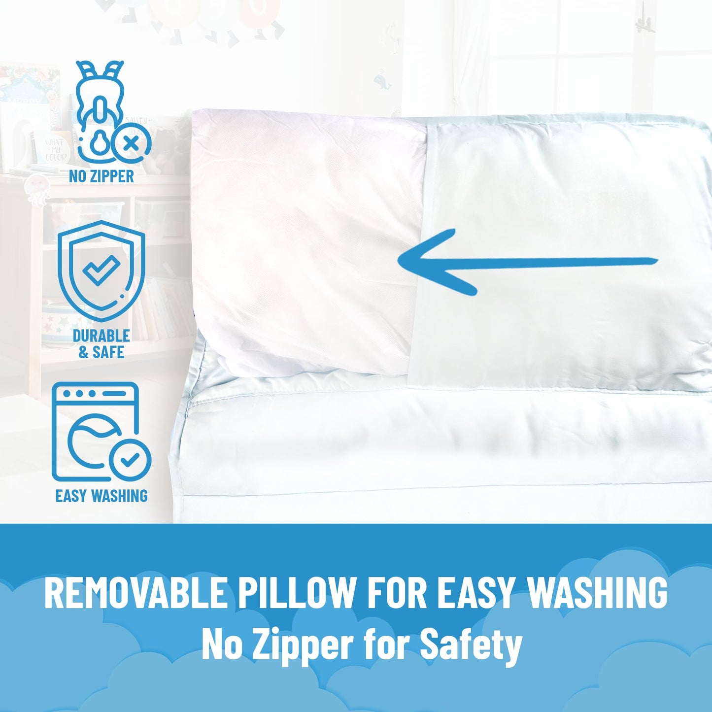 Tapete para siesta de Bluey para niños con almohada y manta integradas