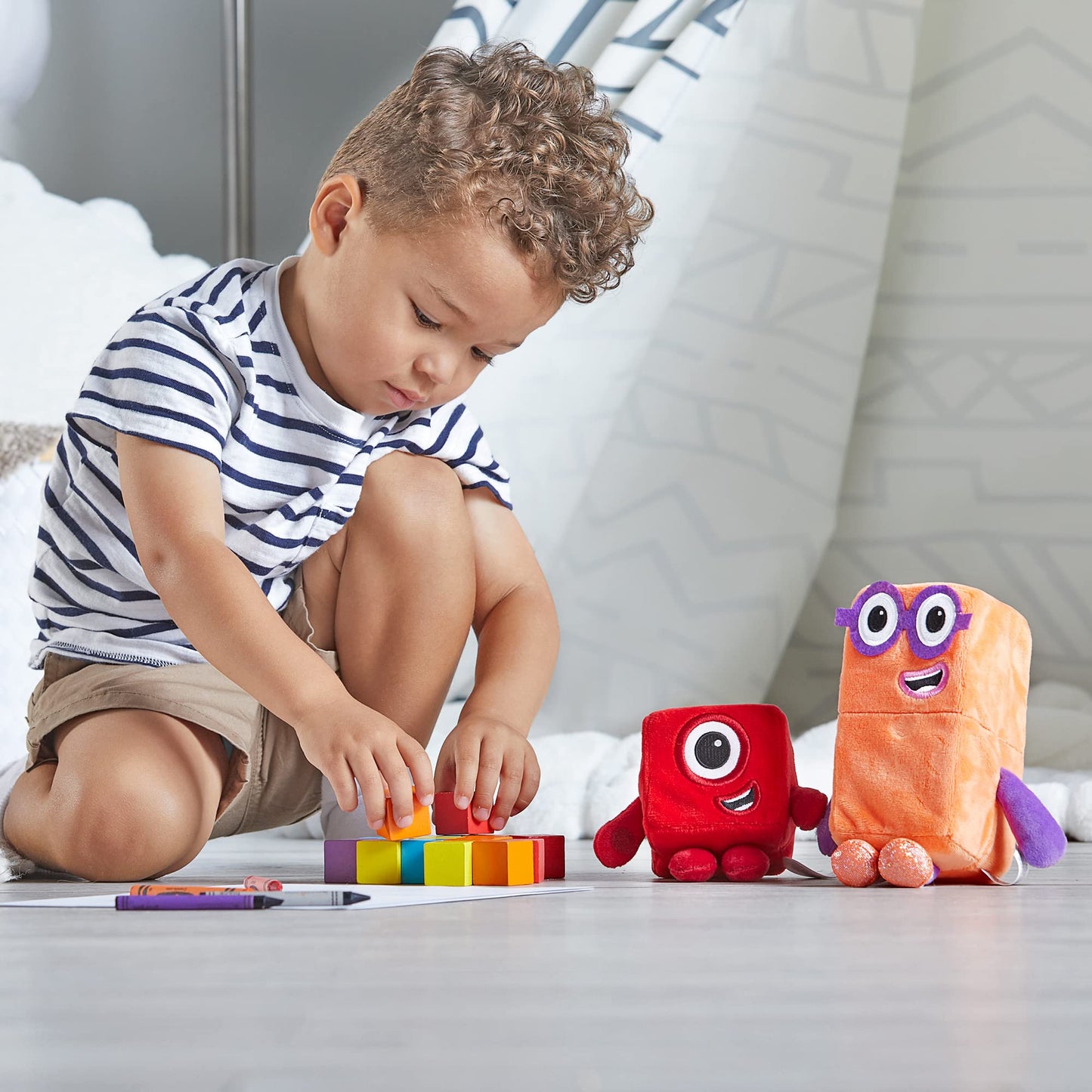 hand2mind Numberblocks One & Two Playful Pals, juguetes de figuras de peluche