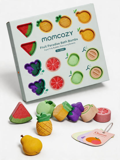 Momcozy Paquete de 14 bombas de baño de frutas con aceite esencial