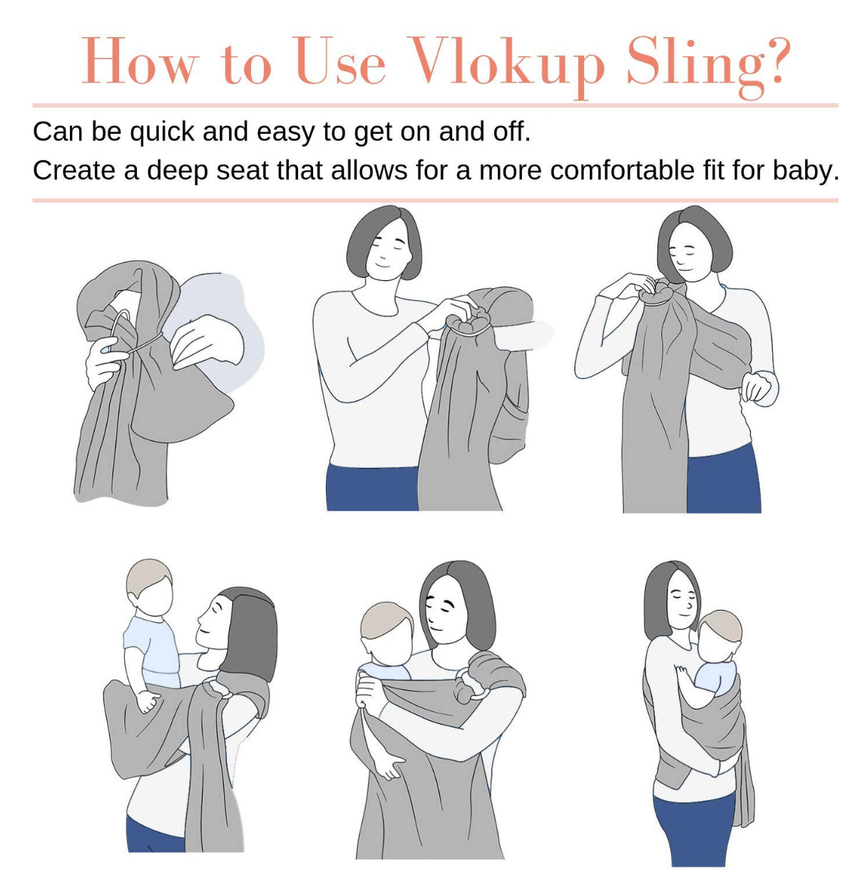 VLOKUP- Portabebés con anillo para bebé