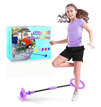 Skip Ball, pelota giratoria portátil plegable colorida con rueda luminosa
