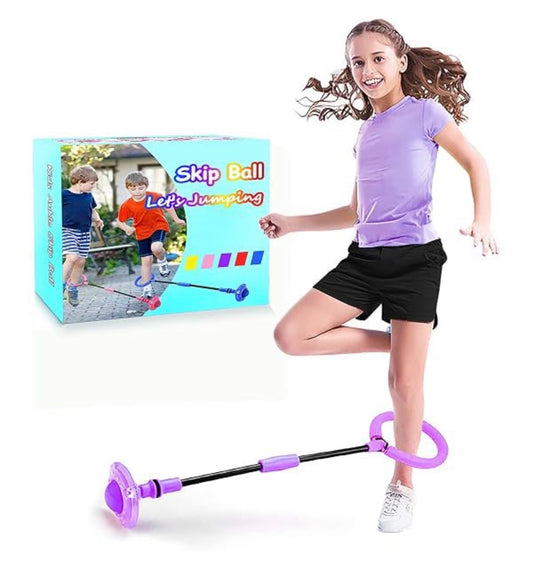 Skip Ball, pelota giratoria portátil plegable colorida con rueda luminosa