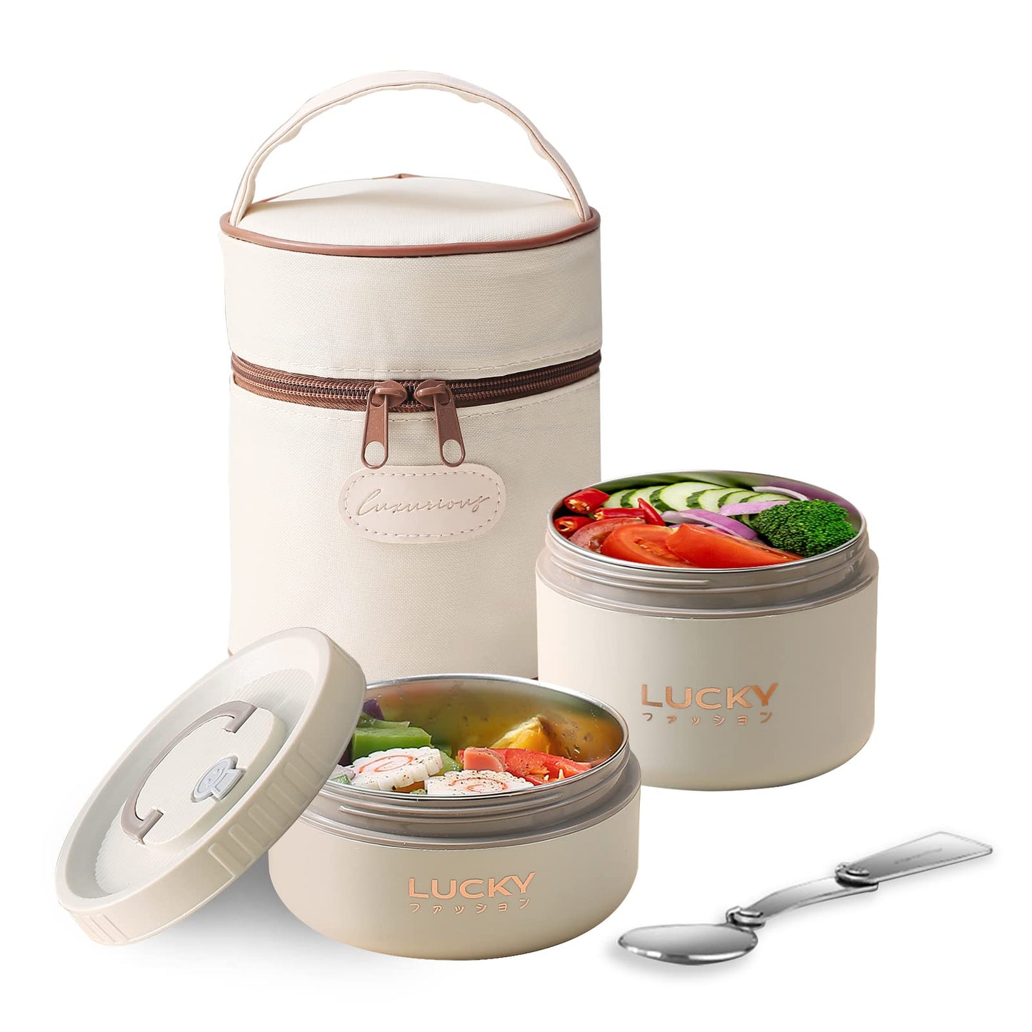 Contenedor de almuerzo térmico portátil