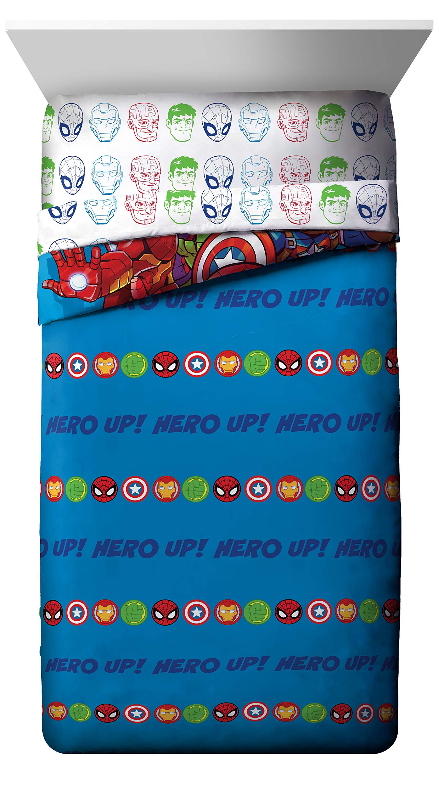 Juego de cama de 4 piezas Superhéroes, tamaño cuna