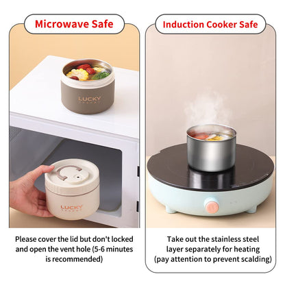 Contenedor de almuerzo térmico portátil