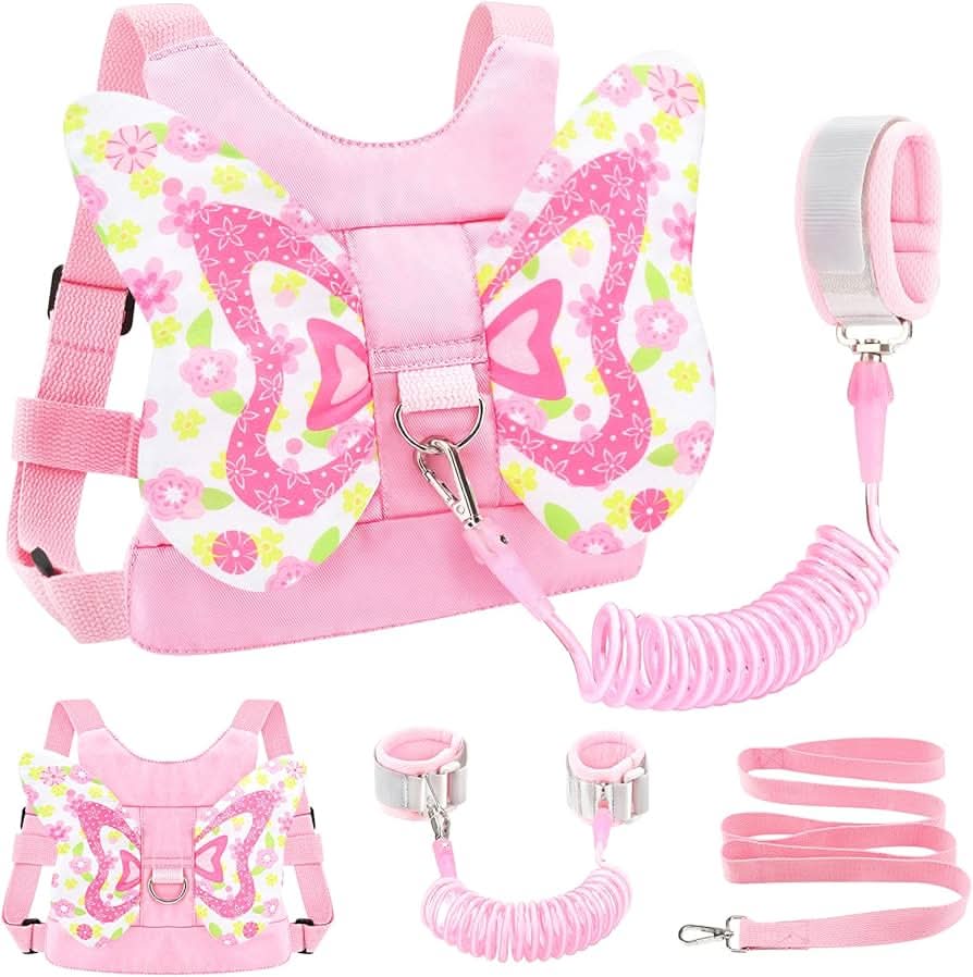 Accmor Correa de arnés para niños pequeños, 3 en 1, bonita correa de mariposa