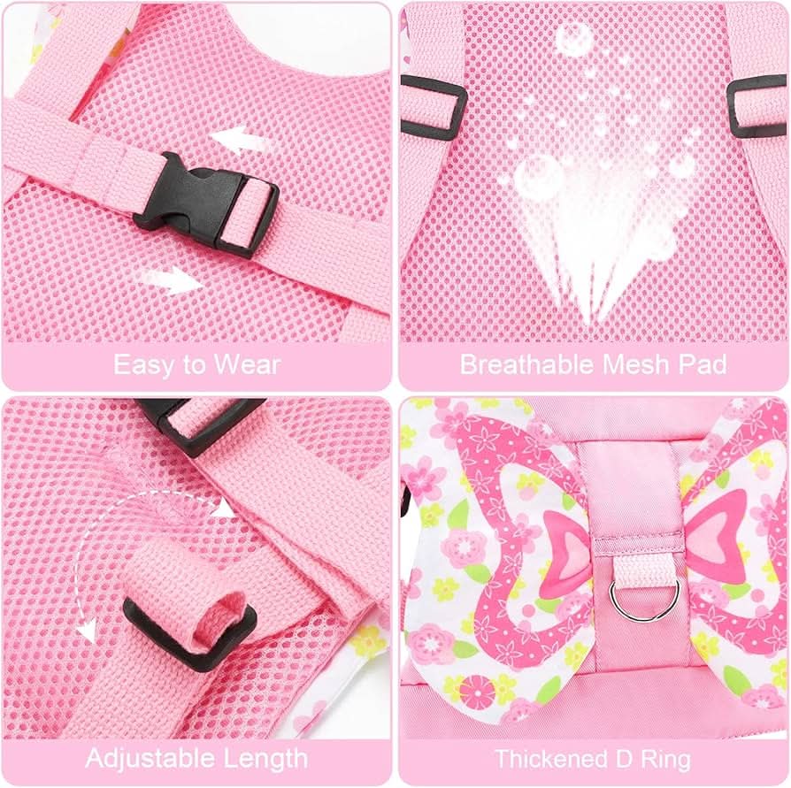 Accmor Correa de arnés para niños pequeños, 3 en 1, bonita correa de mariposa