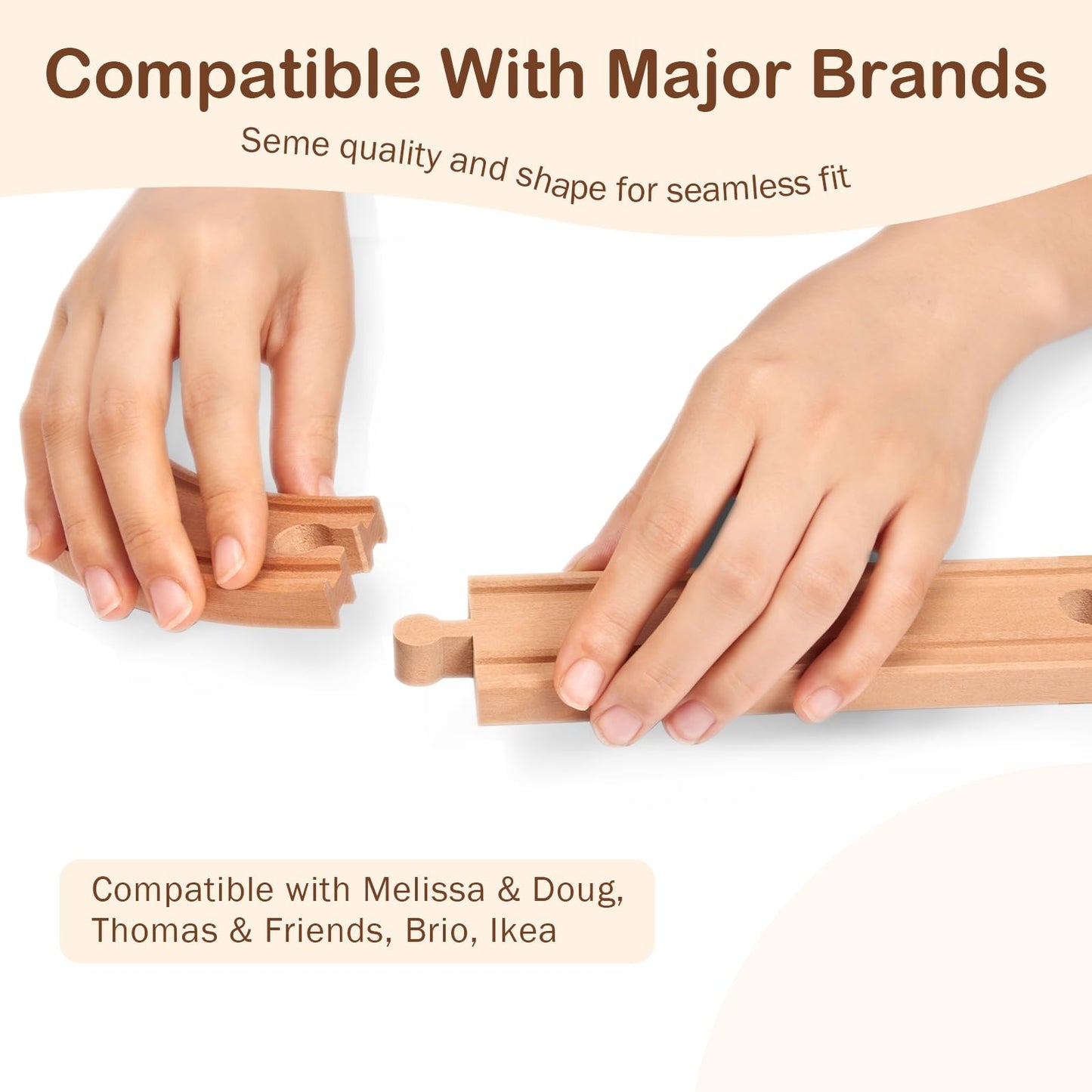 Juego de 53 vías de tren de madera, paquete de expansión de accesorios de tren de madera