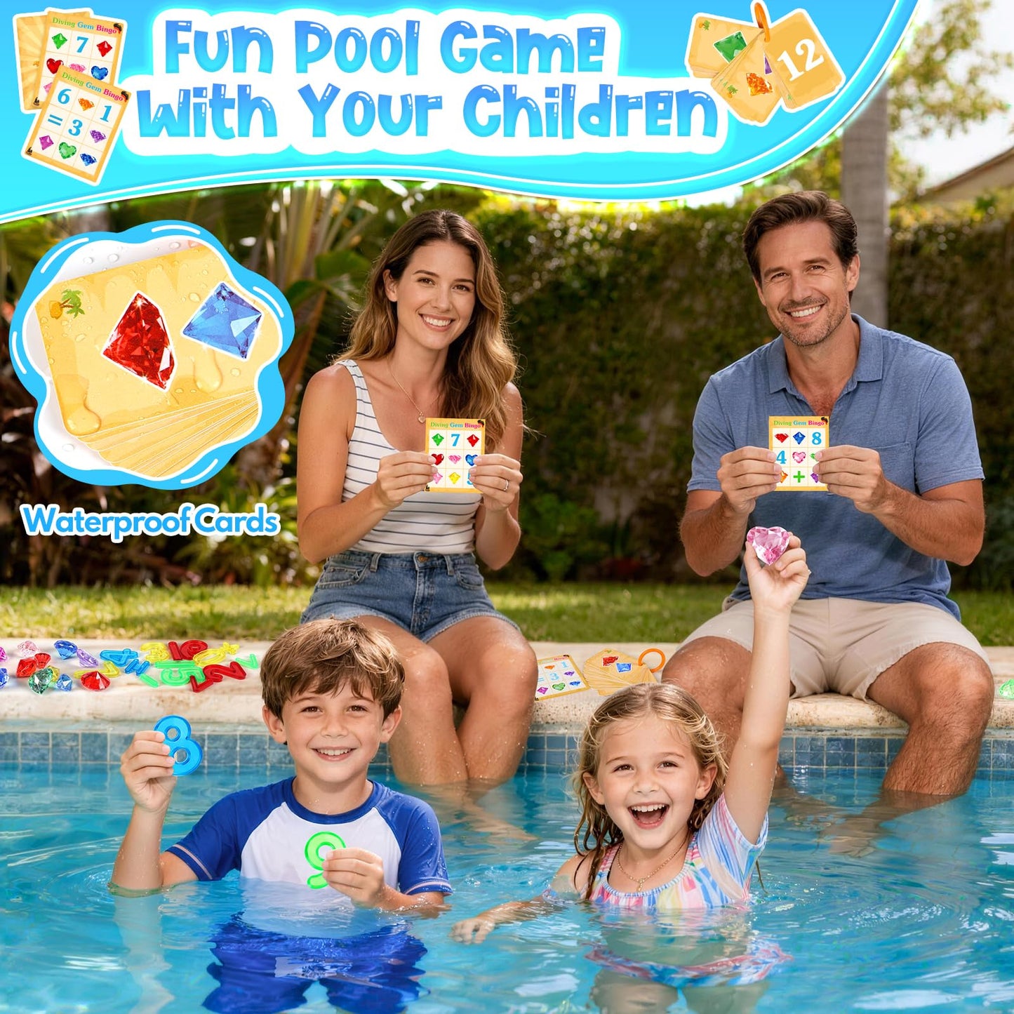 Juguetes de piscina, 54 piezas de juegos de piscina de búsqueda y búsqueda