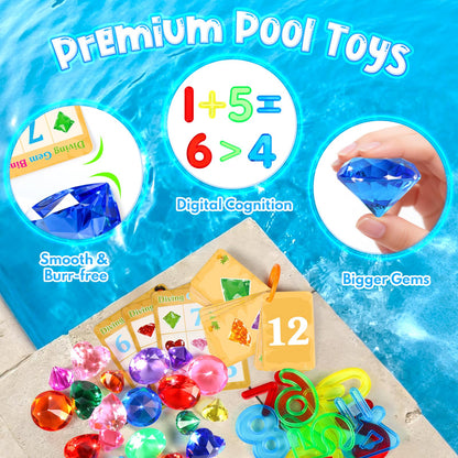 Juguetes de piscina, 54 piezas de juegos de piscina de búsqueda y búsqueda