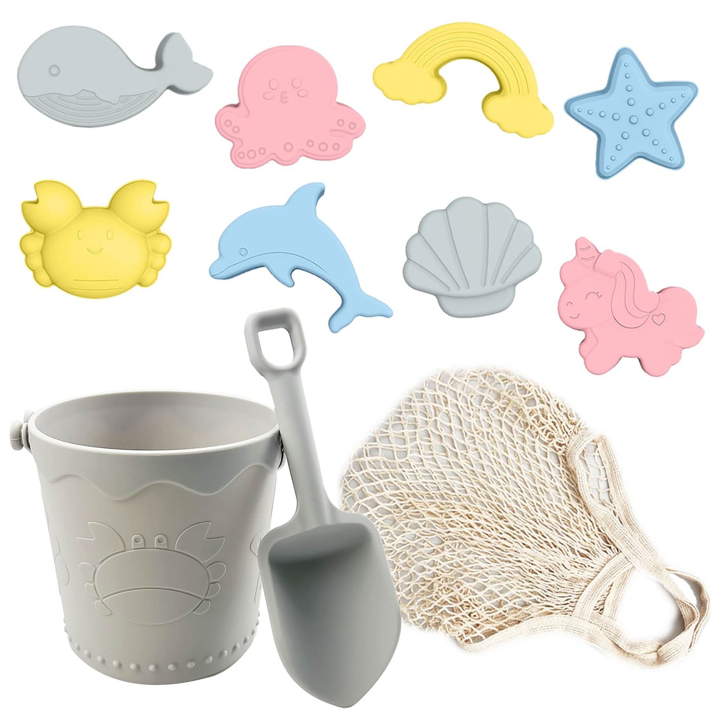 Juguetes de playa de silicona, 11 piezas para bebés