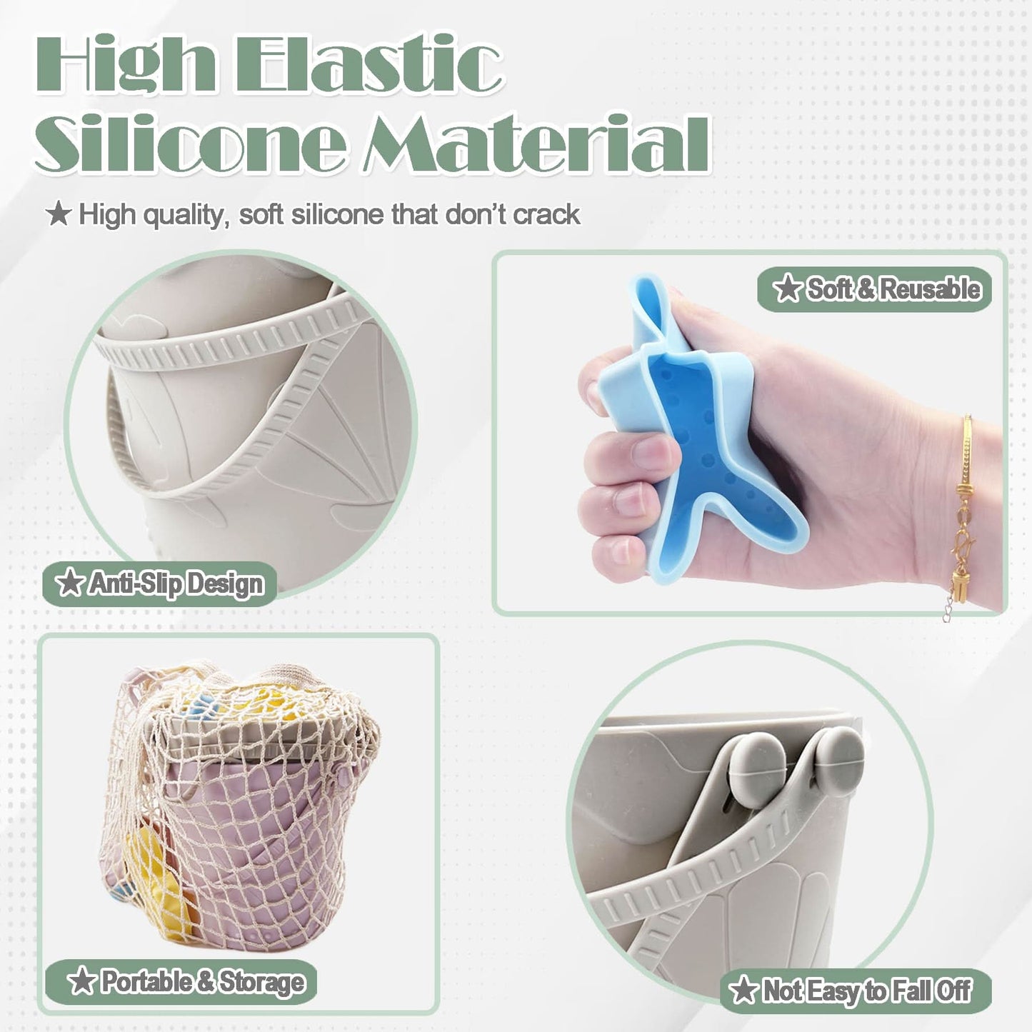 Juguetes de playa de silicona, 11 piezas para bebés