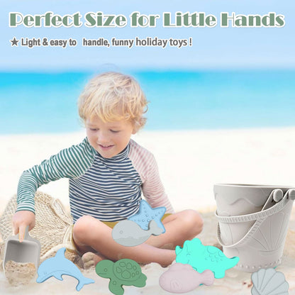 Juguetes de playa de silicona, 11 piezas para bebés