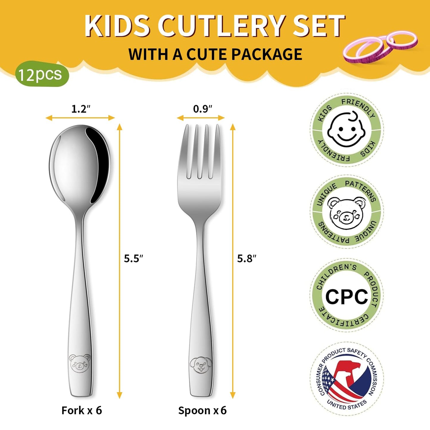 Juego de 12 cubiertos de acero inoxidable