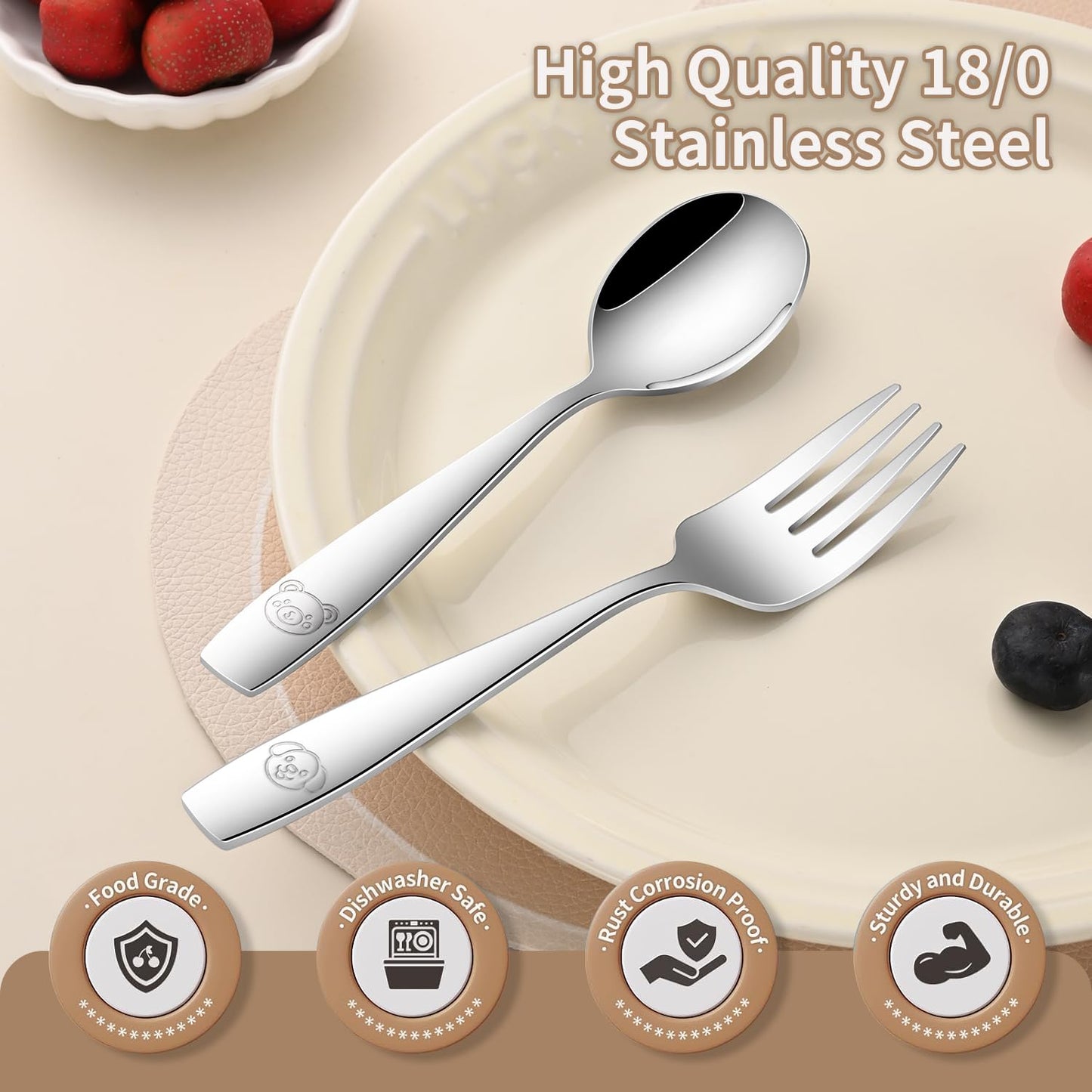 Juego de 12 cubiertos de acero inoxidable