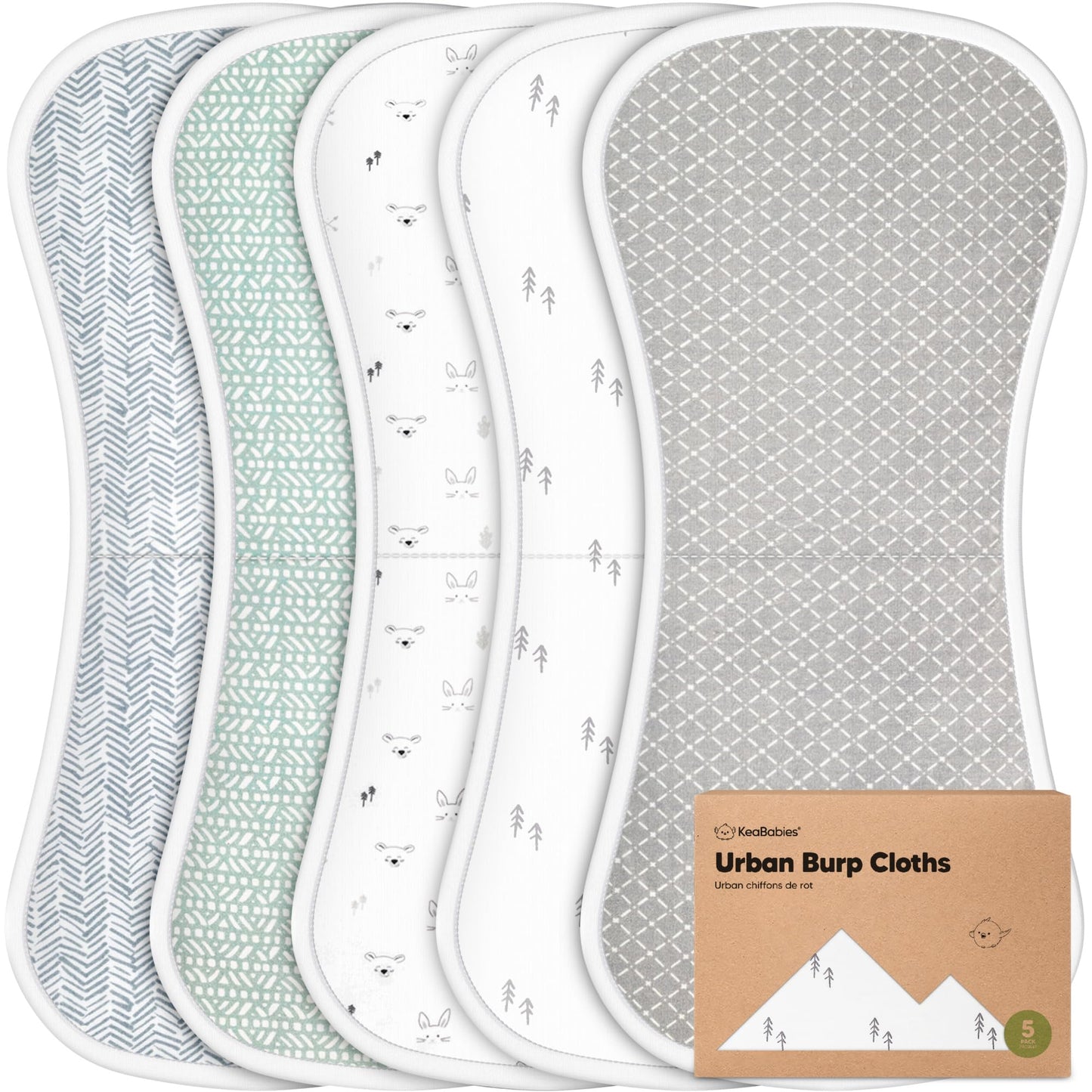 Paños orgánicos para eructos, paquete de 5 paños de algodón súper absorbentes