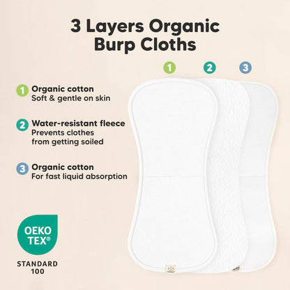 Paños orgánicos para eructos, paquete de 5 paños de algodón súper absorbentes