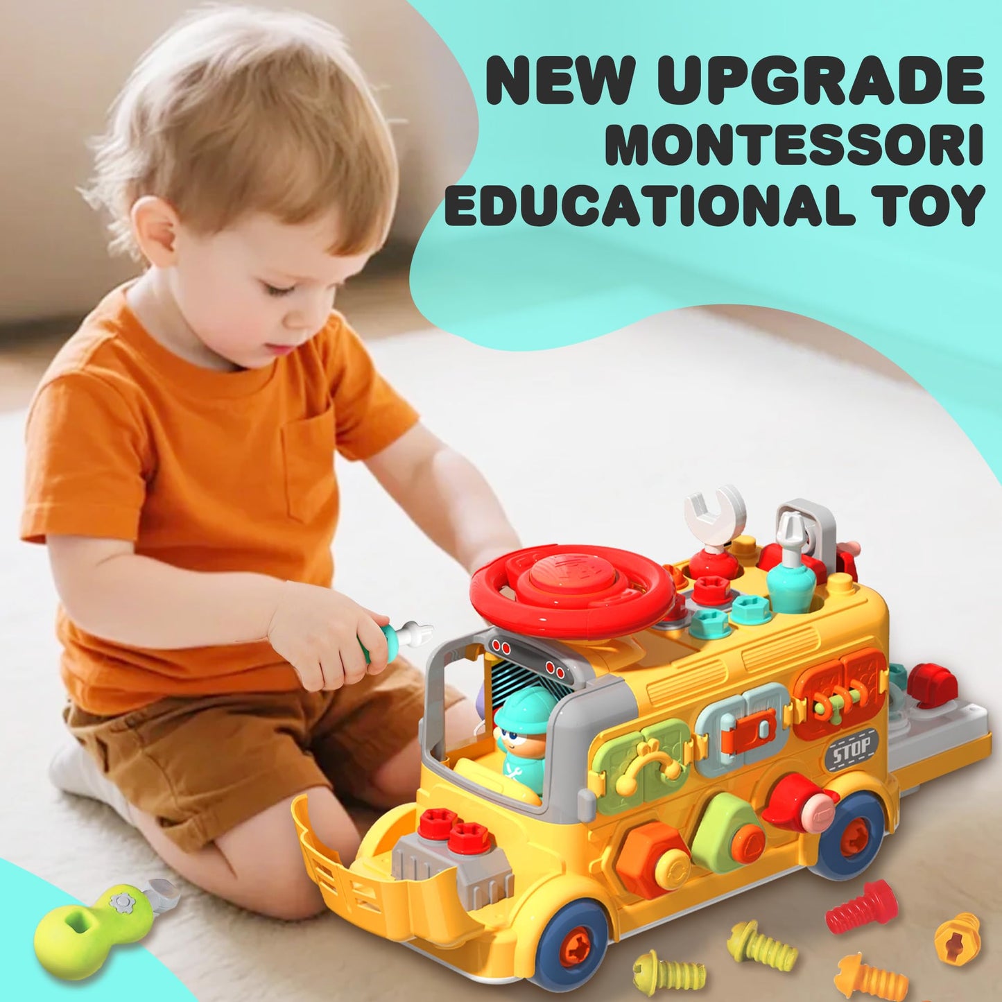 iPlay, iLearn Juguete de autobús ocupado para niños pequeños