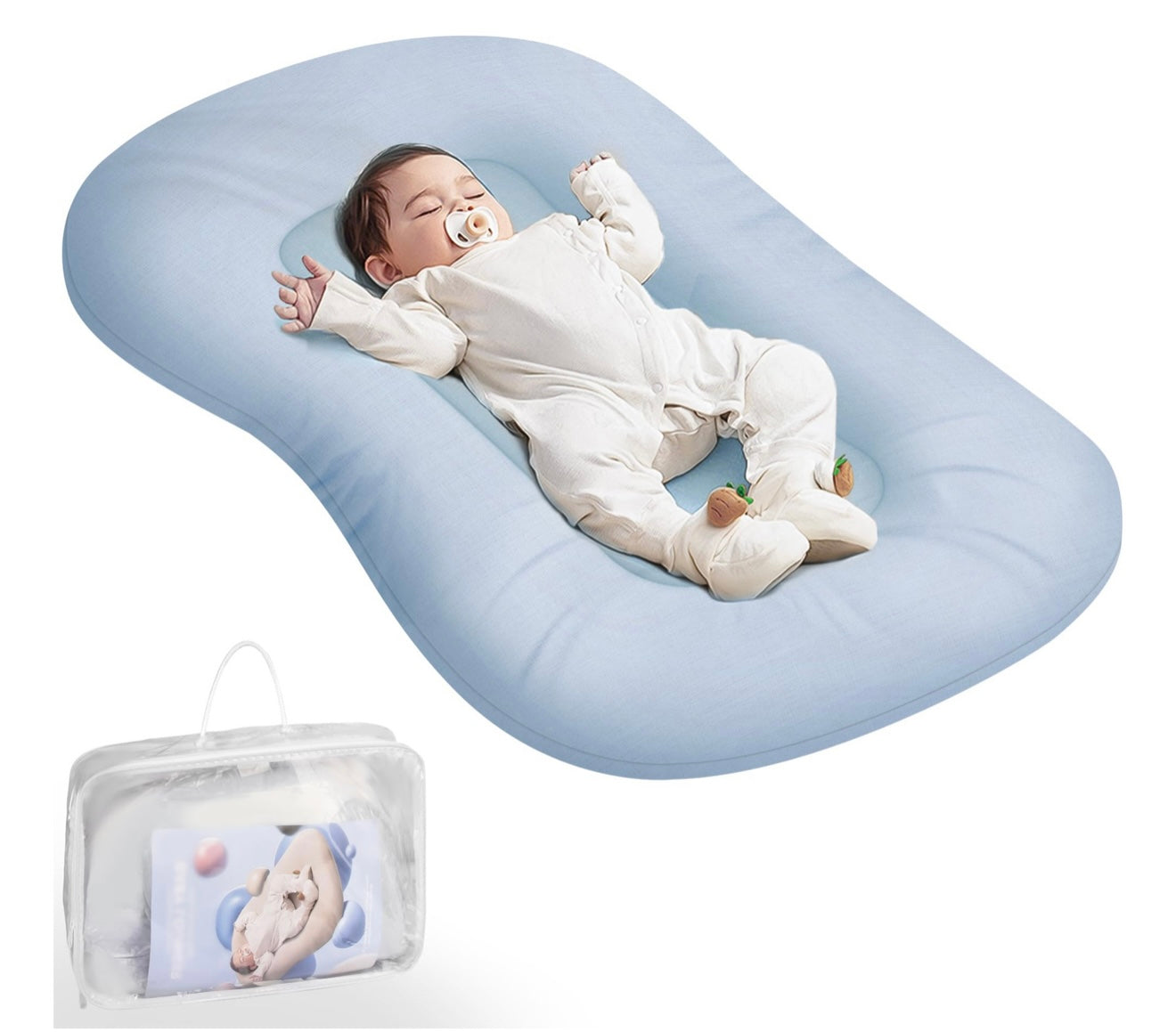 Tumbona Para Bebé Luvbeemom Zumablue 100% Algodón 89 X 51