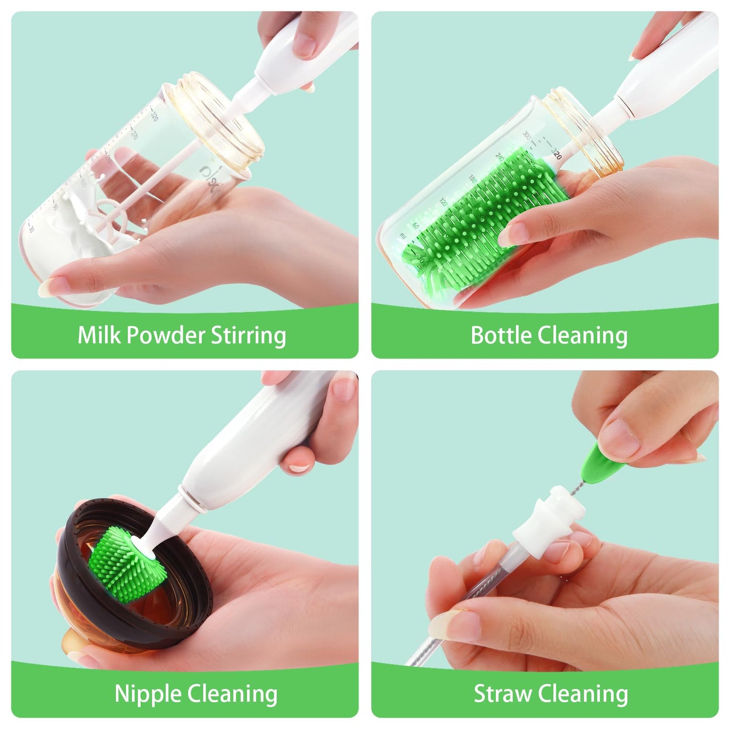 Cepillo eléctrico para biberones, limpiador eléctrico recargable para biberones