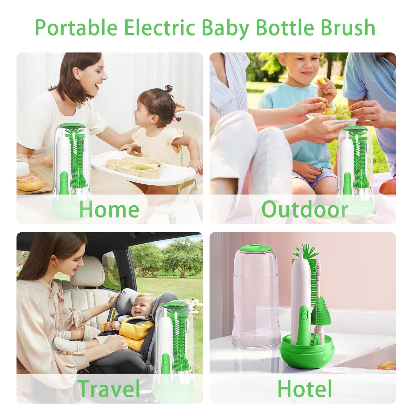 Cepillo eléctrico para biberones, limpiador eléctrico recargable para biberones