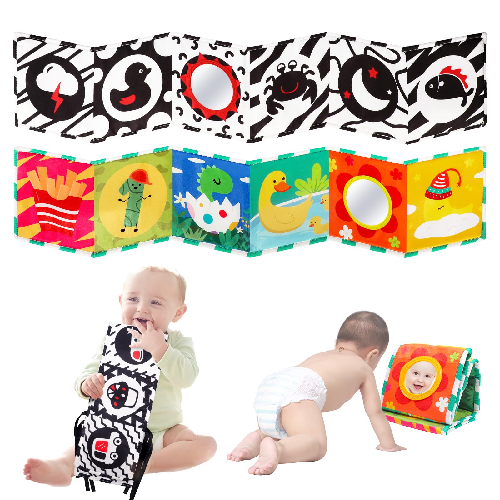 Paquete de 2 libros suaves para bebés en blanco y negro