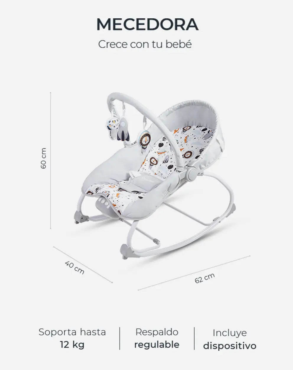 Mecedora vibratoria para bebés Carestino